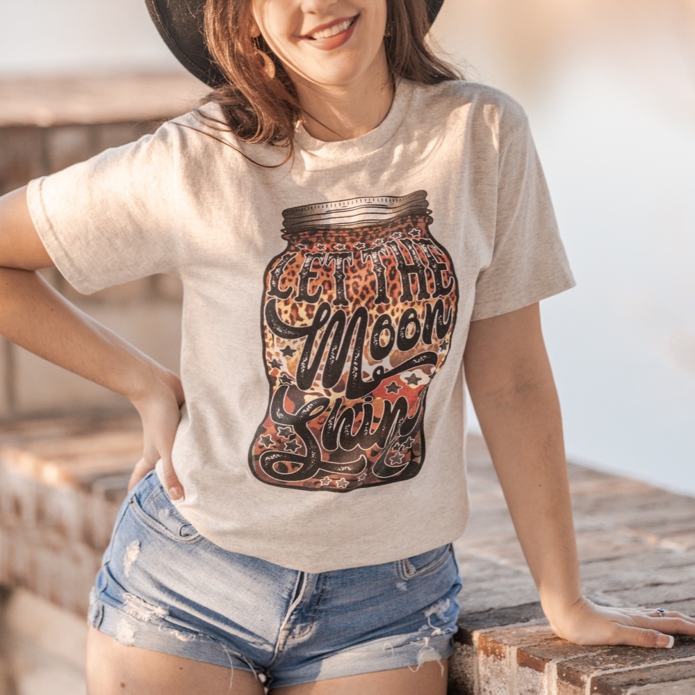 Let The Moon Shine Southern Western Cute Graphic Tee